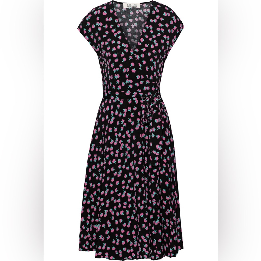 💥HP💥Diane von Furstenberg “Goldie” Wrap Dress – US 2 – Swirling Berries